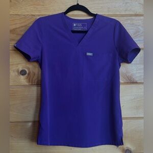 Figs Catarina One-Pocket Scrub Top XS Digital Grape